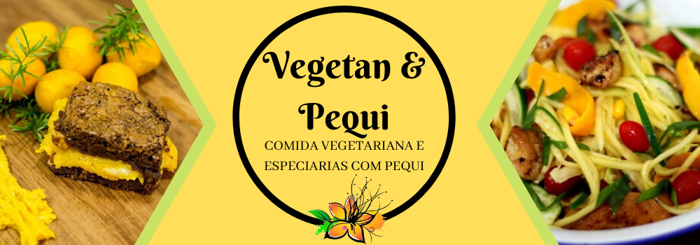 banner contendo a logo com imagens da salada e brownie de pequi